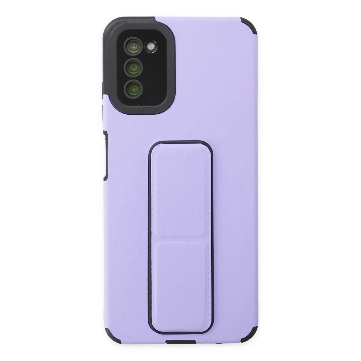 Samsung Galaxy A03s Kılıf Mega Standlı Silikon - Lila