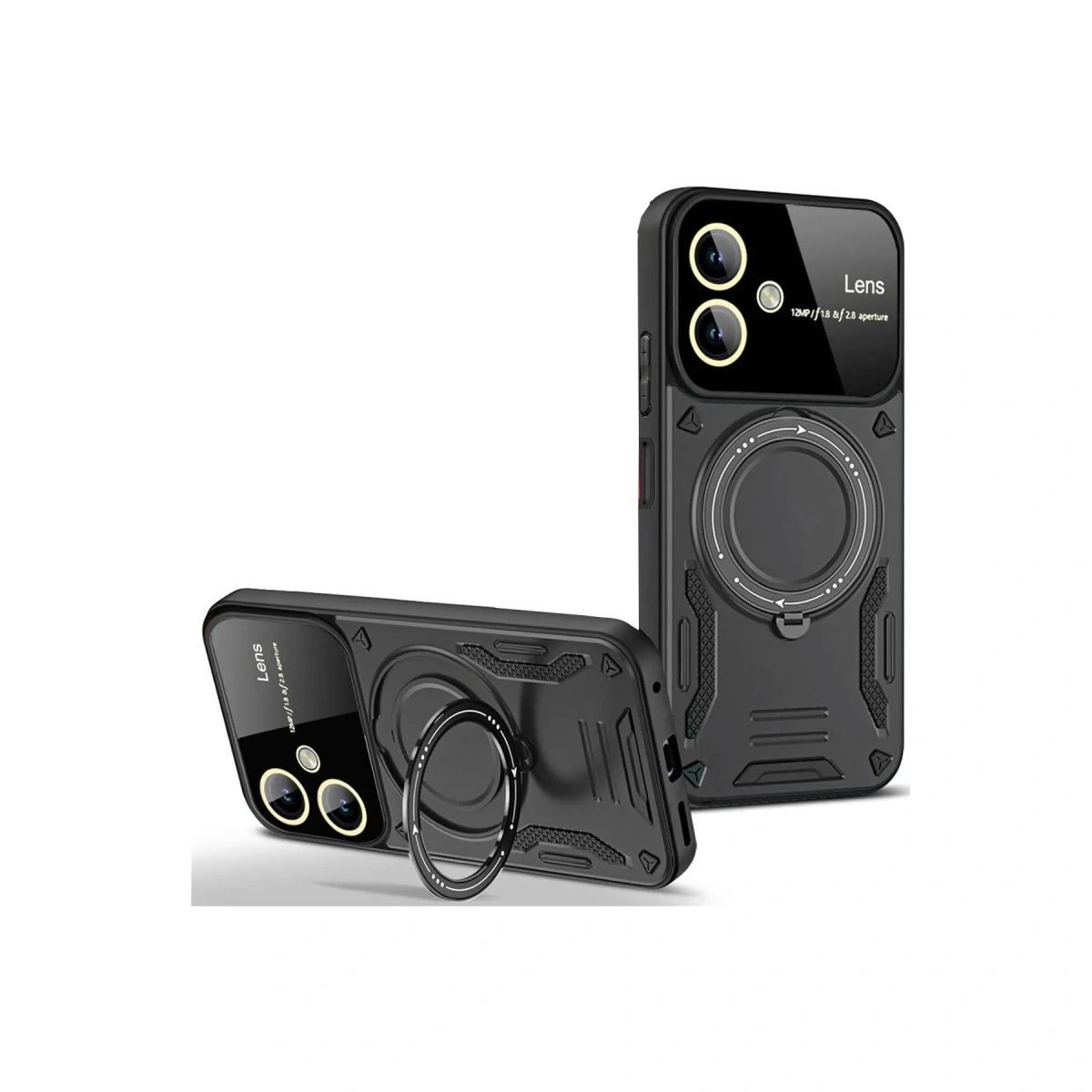 Samsung Galaxy A05 Kılıf Joy Lens Standlı Kapak - Siyah