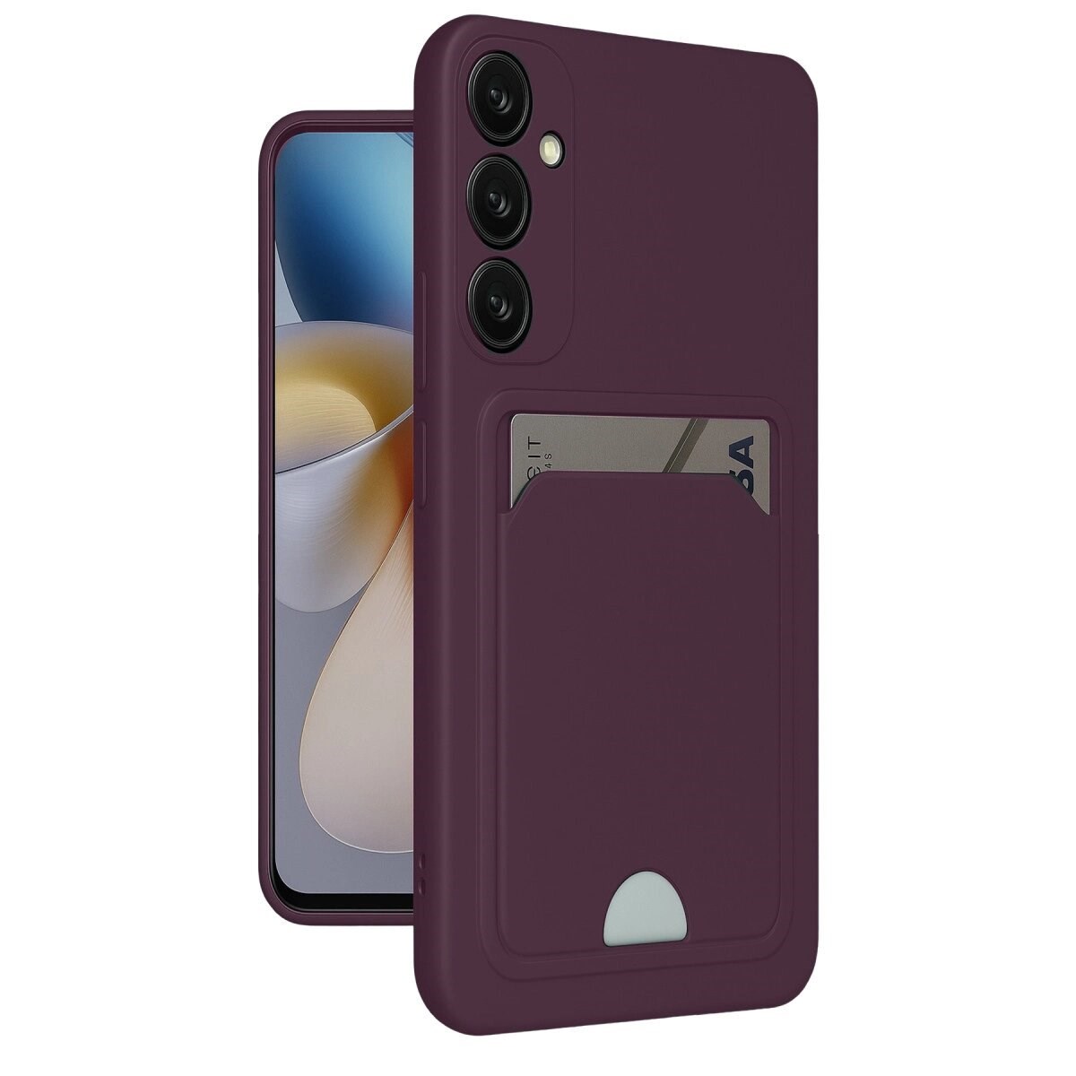 Samsung Galaxy A26 Kılıf Kelvin Kartvizitli Silikon - Derin Mor