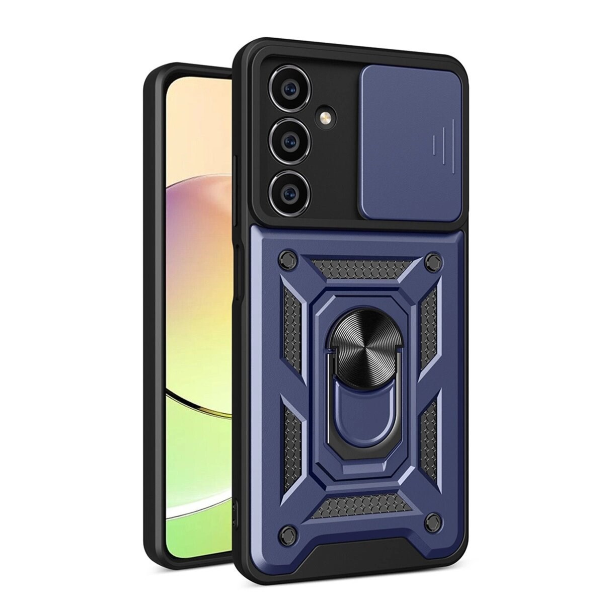 Samsung Galaxy A35 5g Kılıf Pars Lens Yüzüklü Silikon - Lacivert