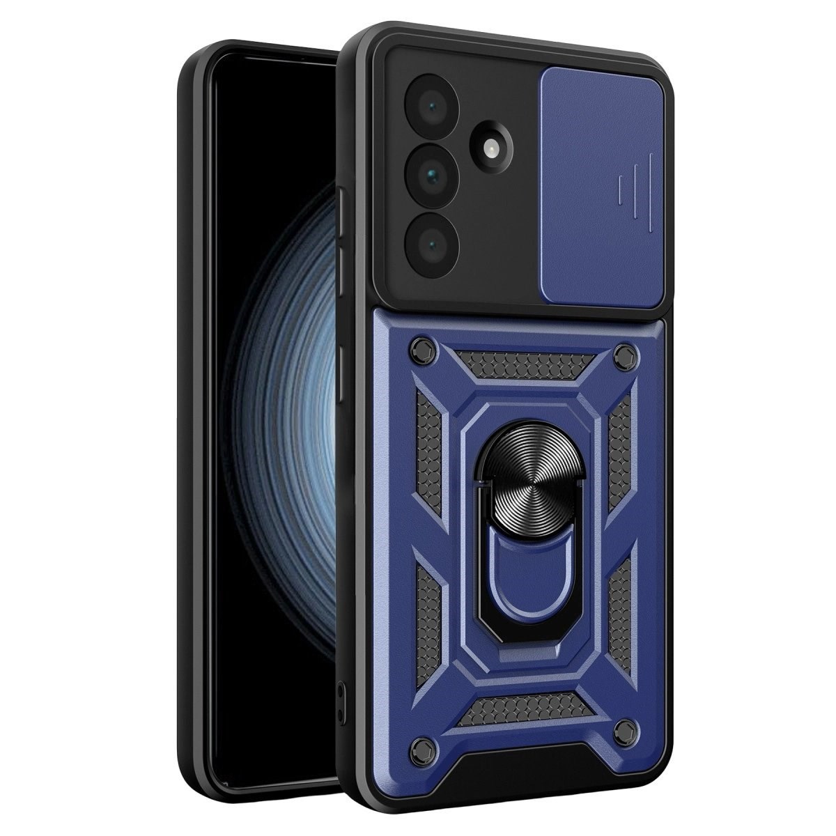 Samsung Galaxy A57 5g Pars Lens Yüzüklü Silikon - Lacivert