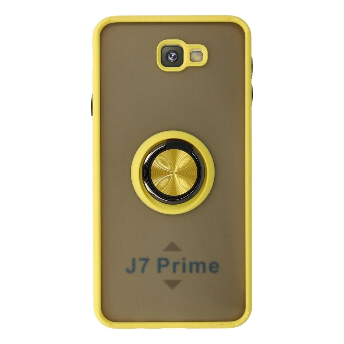 Samsung Galaxy J7 Prime Kılıf Montreal Yüzüklü Silikon Kapak - Sarı