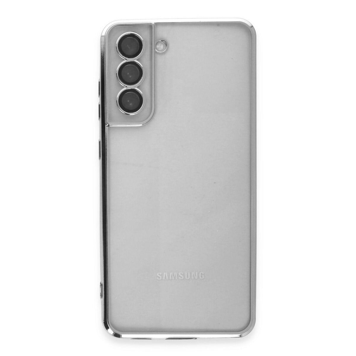 Samsung Galaxy S21 Fe Kılıf Razer Lensli Silikon - Gümüş