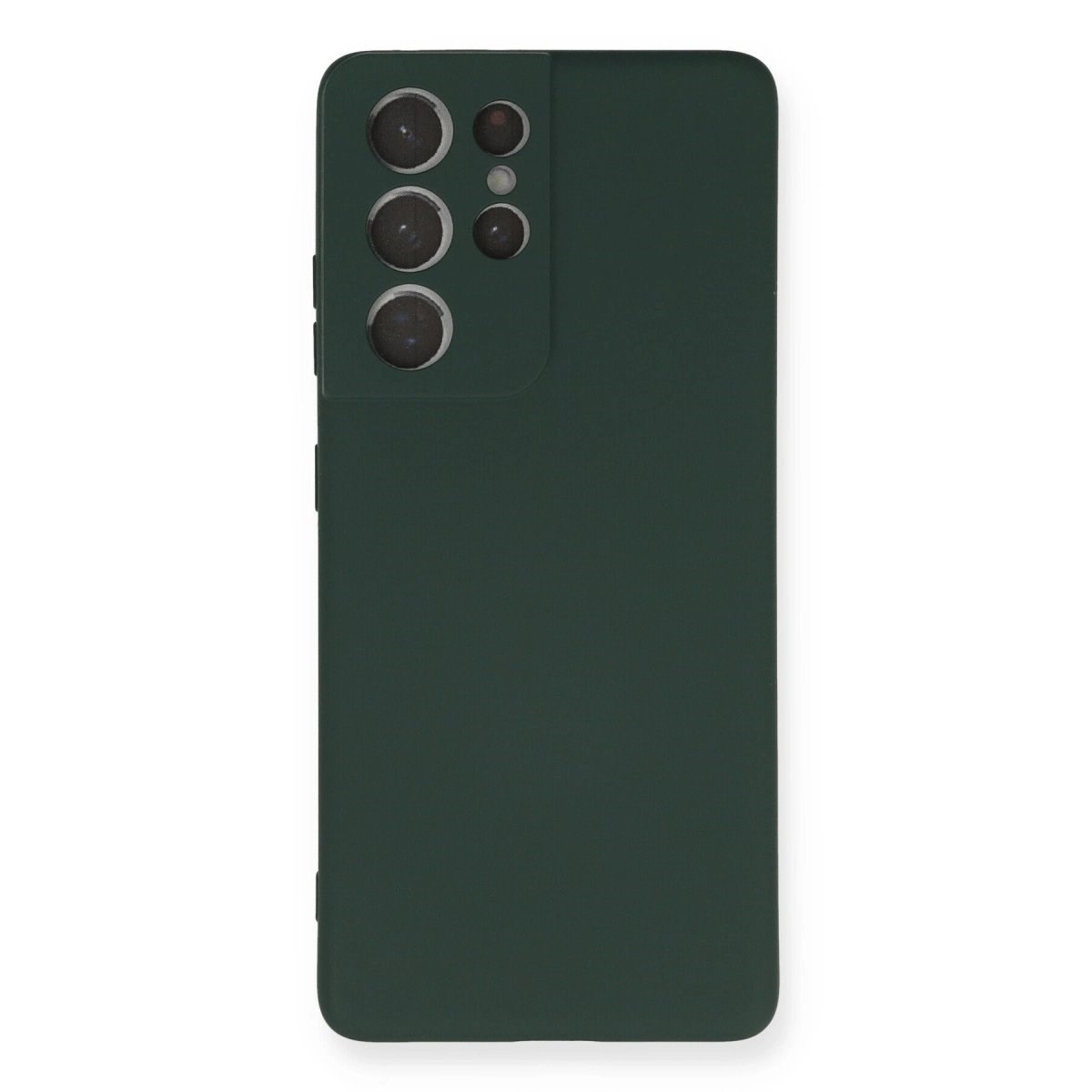 Samsung Galaxy S21 Ultra Kılıf Nano İçi Kadife Silikon - Koyu Yeşil