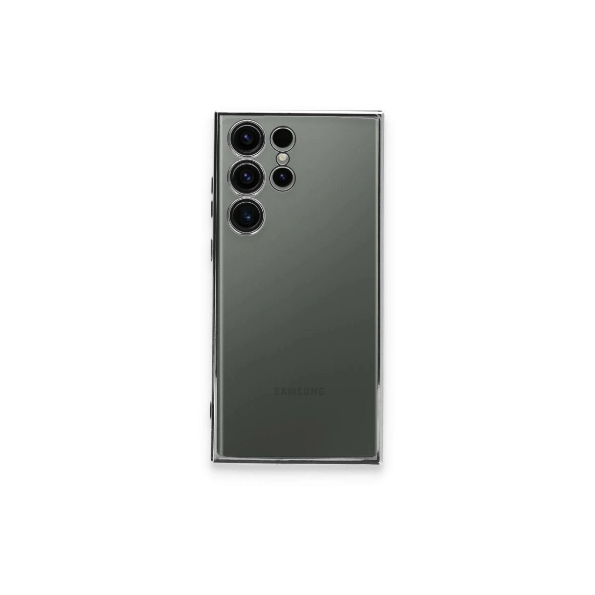 Samsung Galaxy S23 Ultra Kılıf Razer Lensli Silikon - Gümüş