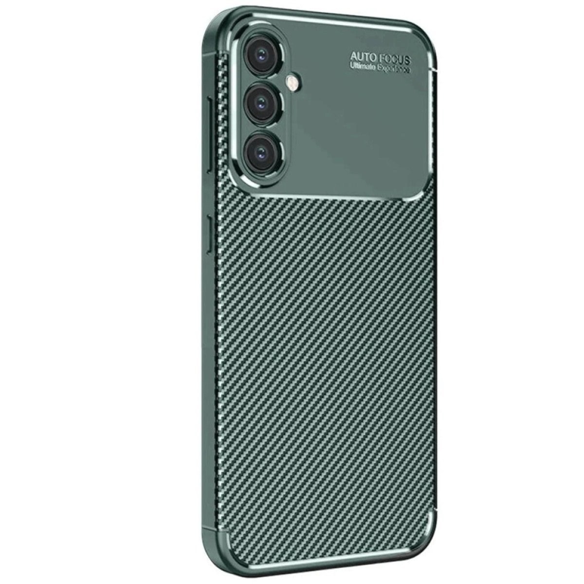 Samsung Galaxy S25 Kılıf Auto Focus Karbon Kapak - Koyu Yeşil