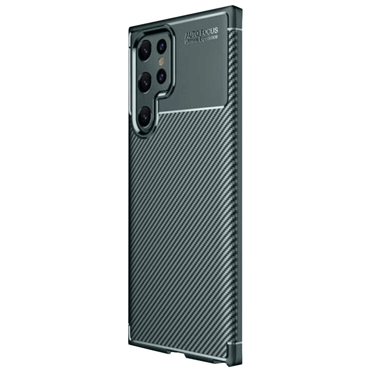 Samsung Galaxy S25 Ultra Kılıf Auto Focus Karbon Kapak - Koyu Yeşil