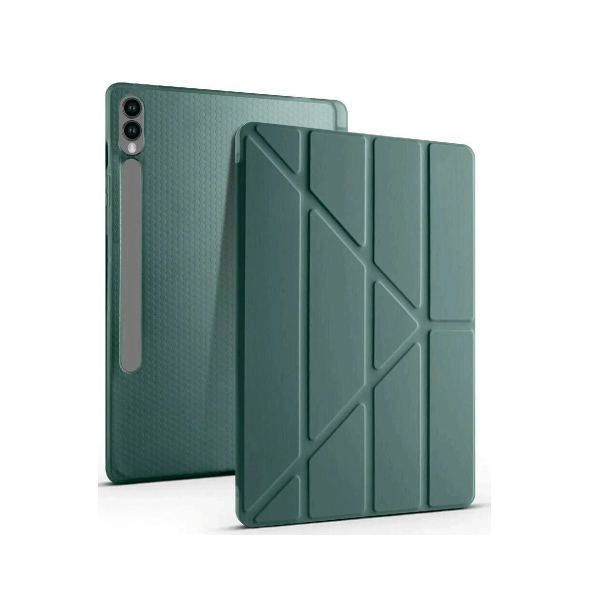 Samsung Galaxy X610 Tab S9 Fe Plus 12.4 Kılıf Kalemlikli Mars Tablet Kılıfı - Koyu Yeşil