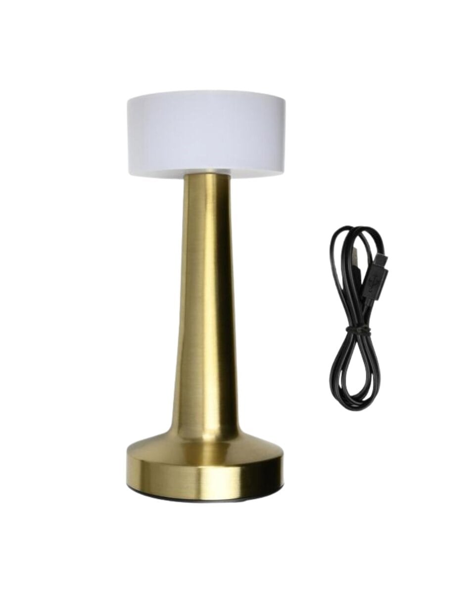 Şarjlı Gold Mantar Masa Lambası Dimmer Ayarlı Kablosuz LED Lamba