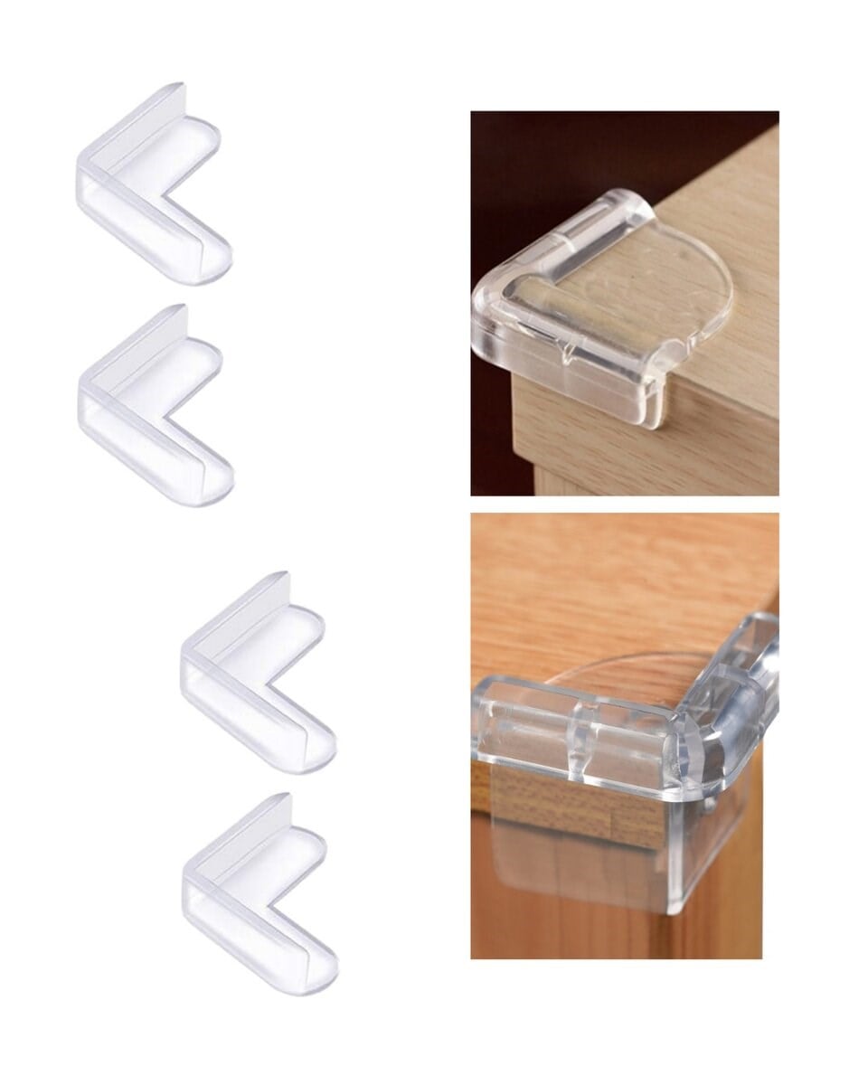 Şeffaf Masa Kenar Koruyucu 4 Lü Set Mobilya Köşe Koruma Aparatı