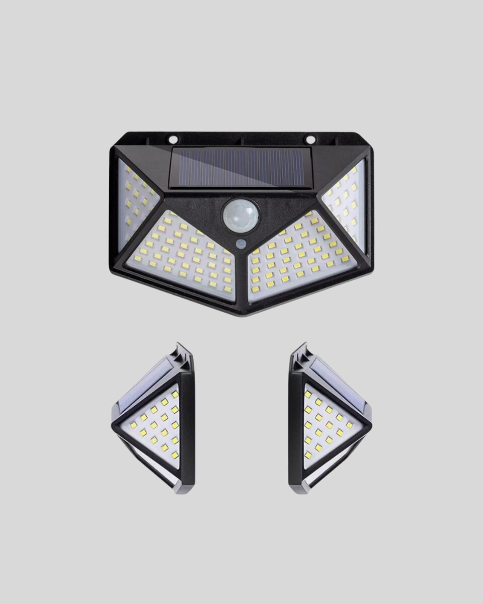 Solar Bahçe Lambası 100 LED Hareket Sensörlü Güneş Enerjili Aydınlatma