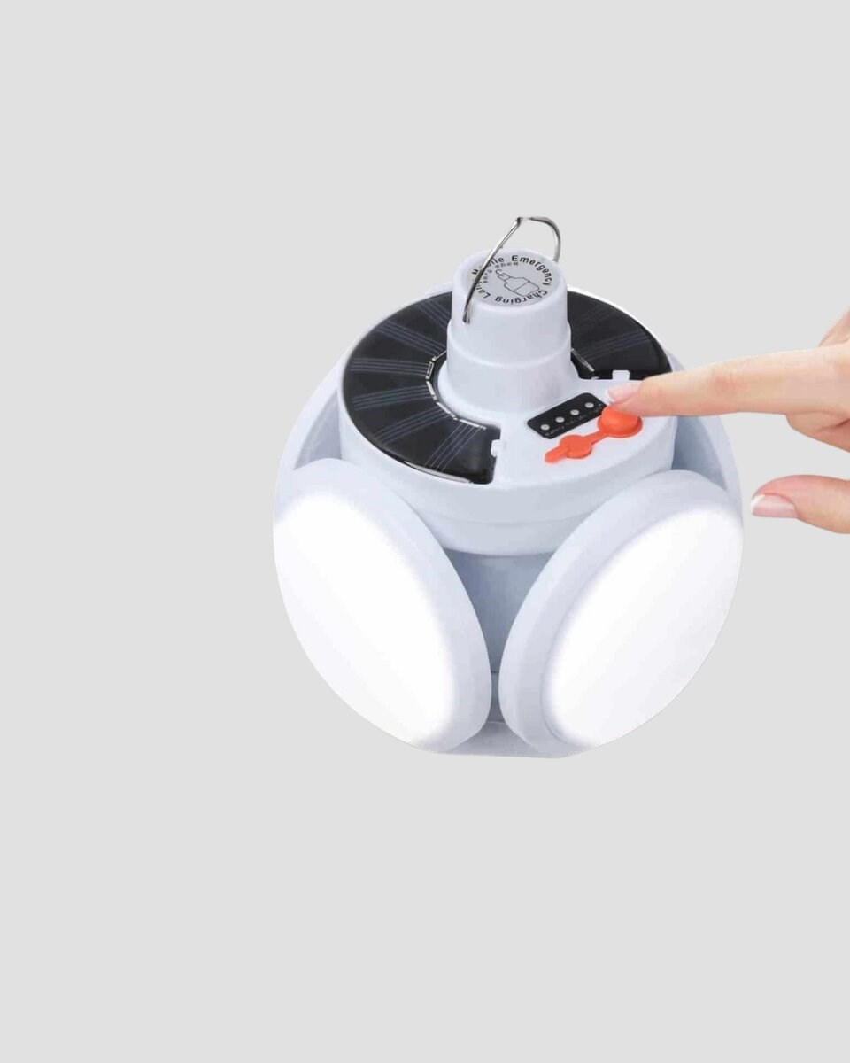 Solar ve USB Şarjlı Su Geçirmez Katlanabilir LED Lamba