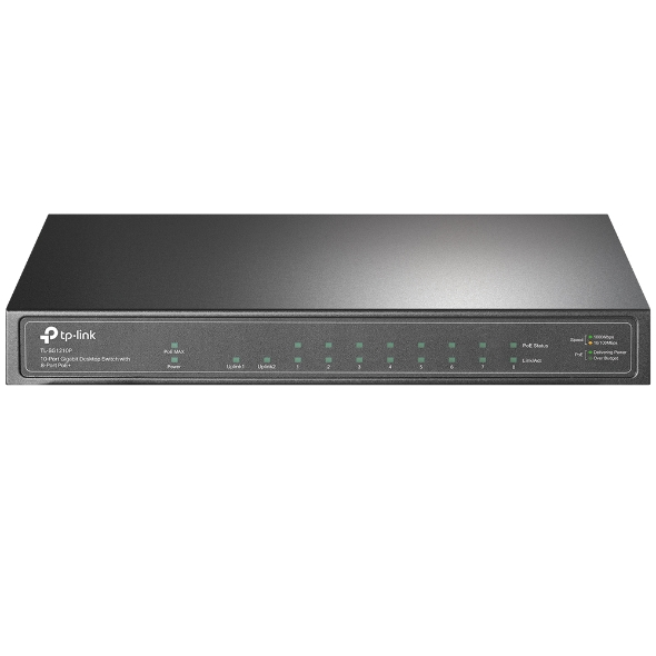 TP-LINK 8port PoE 63w 1-SFP Gigabit Yönetilemez Switch TL-SG1210P
