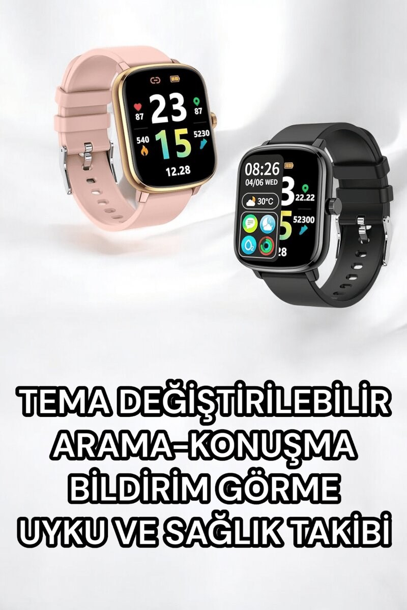 Titreşimli, Sağlık Takipli, Yeni Nesil Akıllı Saat  400mAh Batarya Kapasiteli
