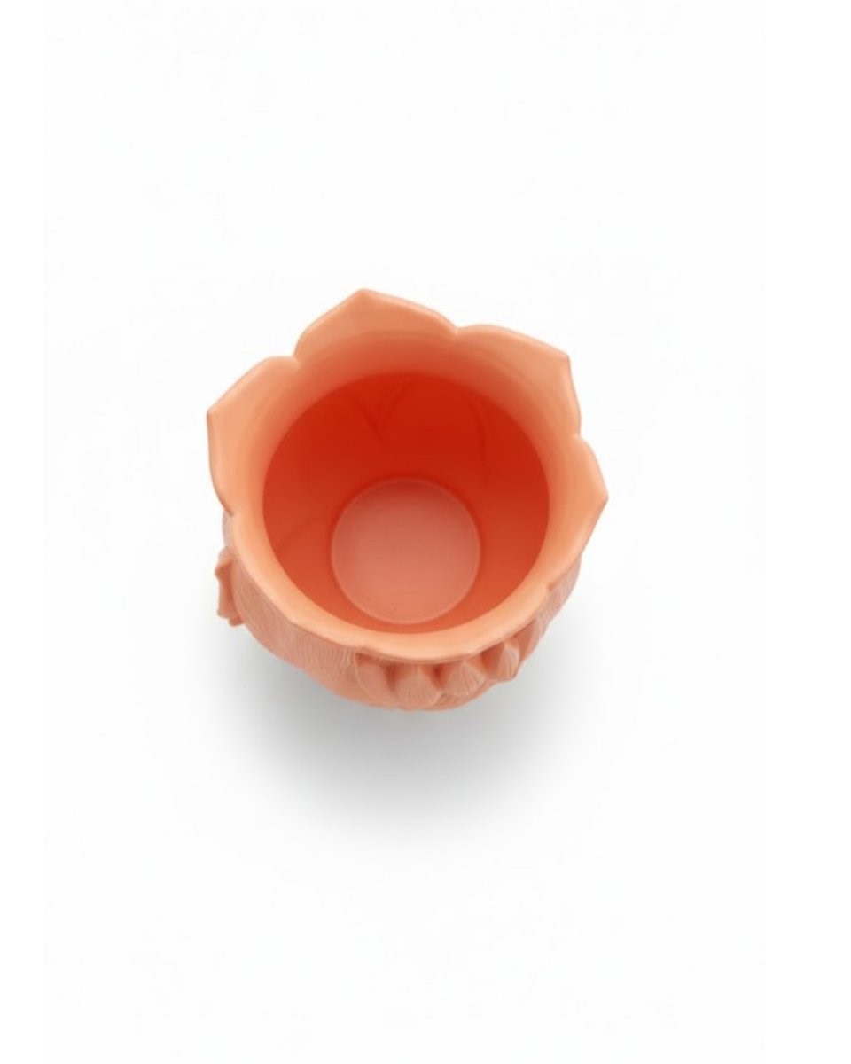 Turuncu Floral Tasarımlı 3D Vazo Şık Ev Dekorasyon Aksesuarı