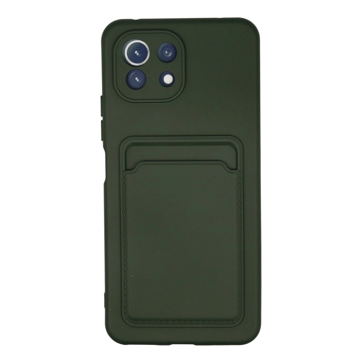 Xiaomi Mi 11 Kılıf Kelvin Kartvizitli Silikon - Koyu Yeşil