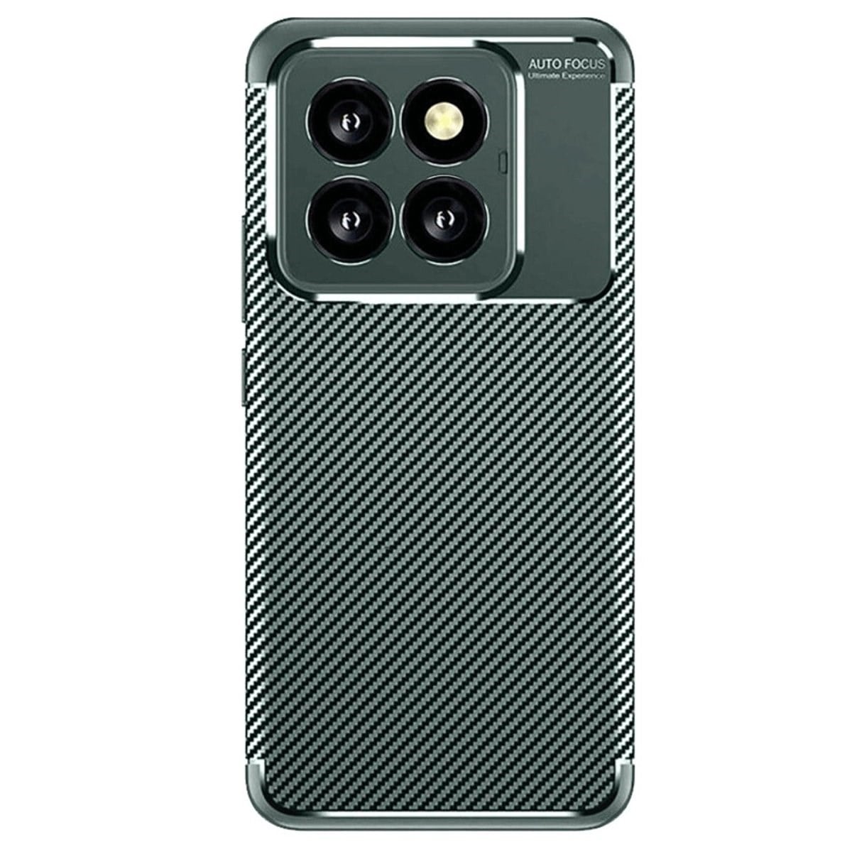 Xiaomi Mi 14t Pro Kılıf Auto Focus Karbon Kapak - Koyu Yeşil