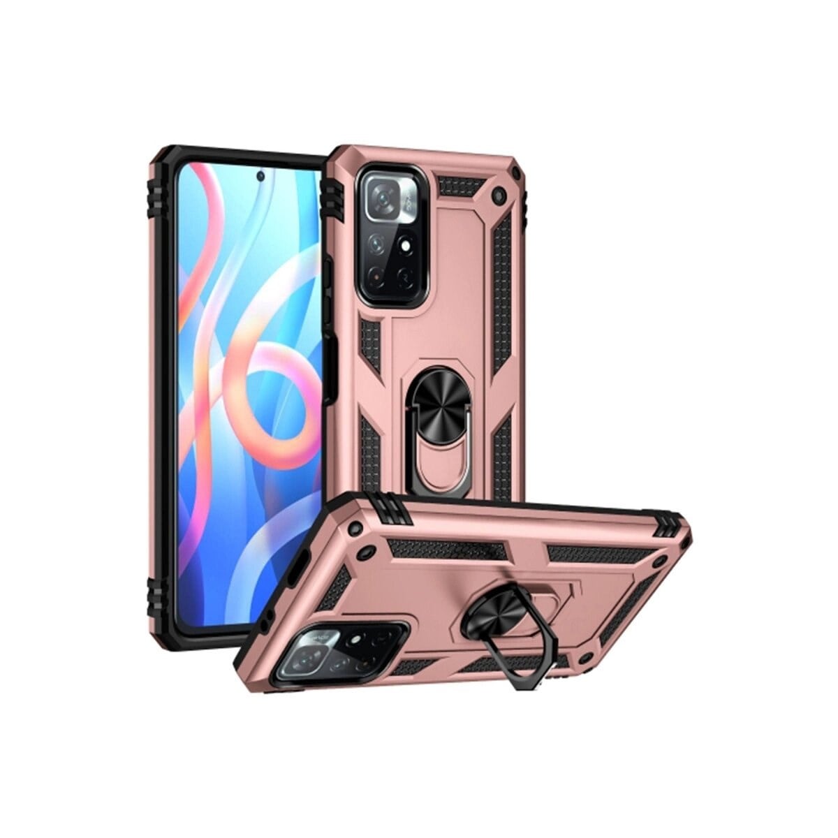 Xiaomi Redmi Note 11t Kılıf Sofya Yüzüklü Silikon Kapak - Rose