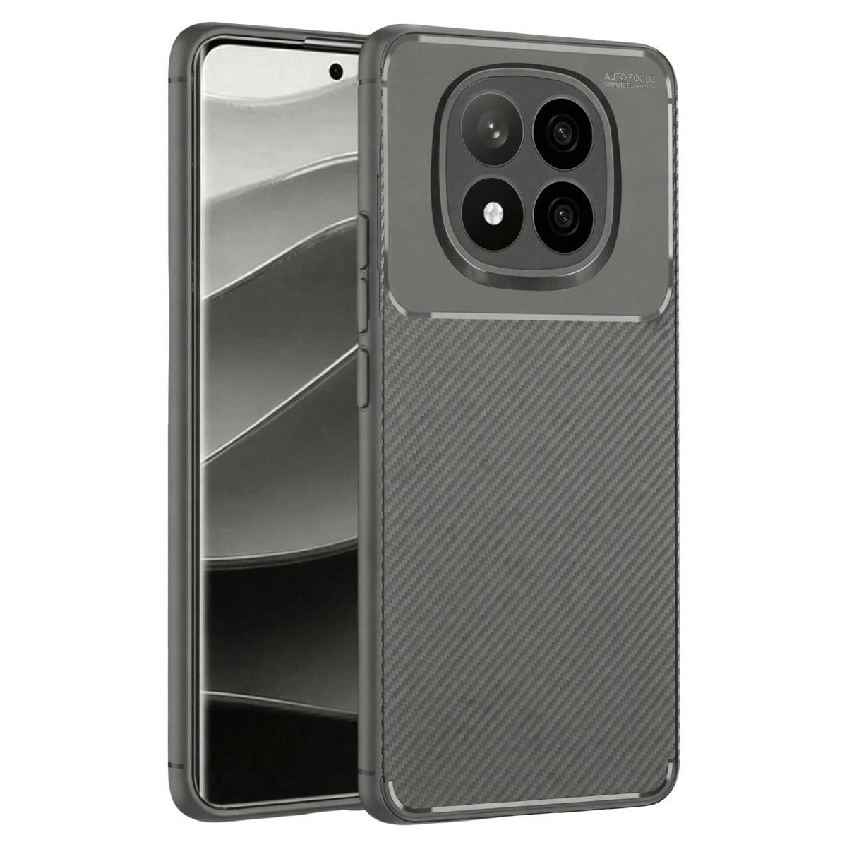 Xiaomi Redmi Note 14 Pro Plus Kılıf Auto Focus Karbon Kapak - Gri