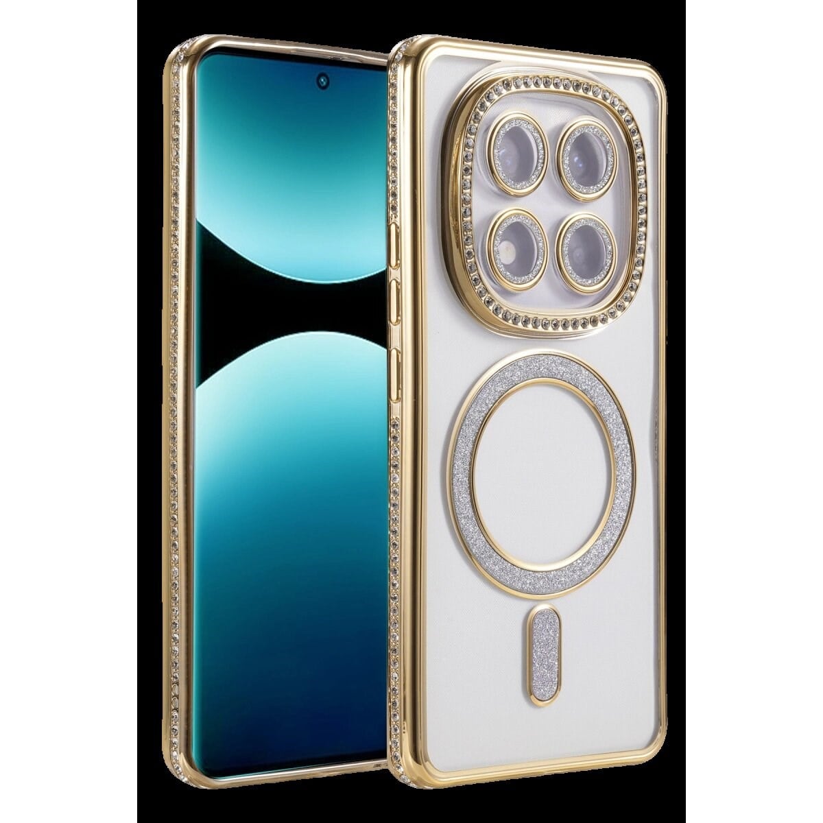 Xiaomi Redmi Note 15 4g Joke Simli Magneticsafe Kılıf - Gold