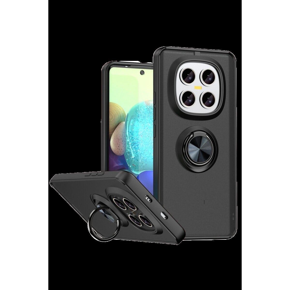 Xiaomi Redmi Note 15 Pro 4g Montreal Yüzüklü Silikon Kapak - Siyah