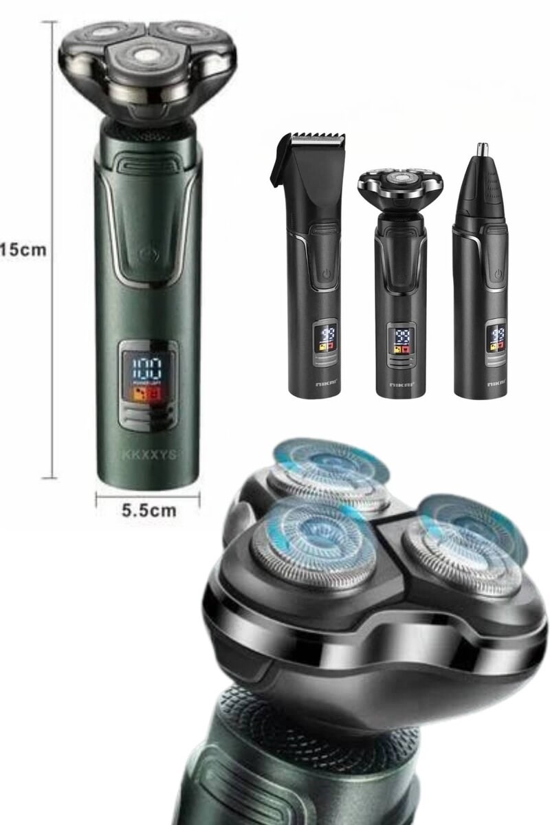 Yüksek Performanslı 3 Başlıklı Profesyonel Şarjlı Islak ve Kuru Kullanıma Uygun