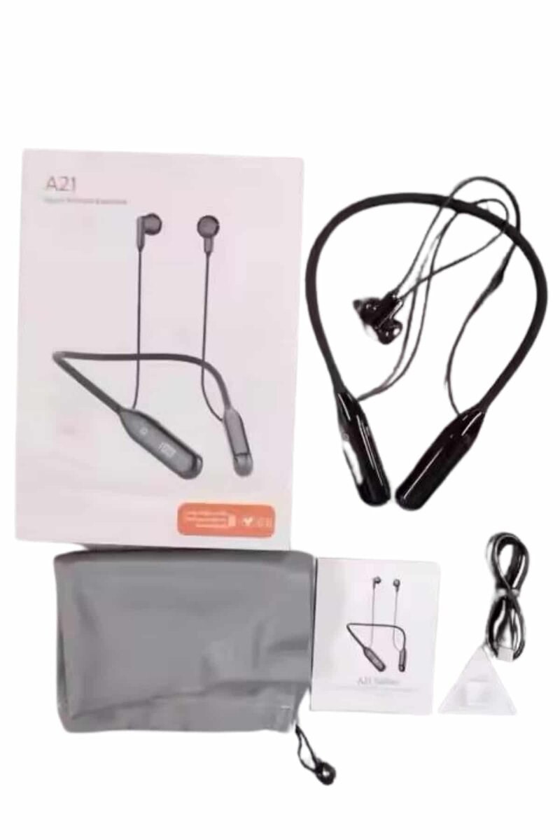 100 Saat Kablolu Boyun Askılı Dijital Göstergeli Bluetooth Kulaklığı