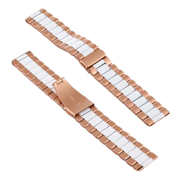 22MM Gear S3 Watch 4 -GT2 GT2E 46MM KayışKordon Seramik Paslanmaz Çelik-(1903)