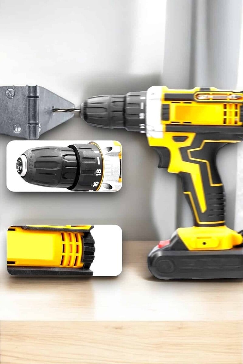 24 Parça Çift Bataryalı Şarjlı Matkap Seti 24W Motor ve Otomatik Mil Kilitli Tasarım