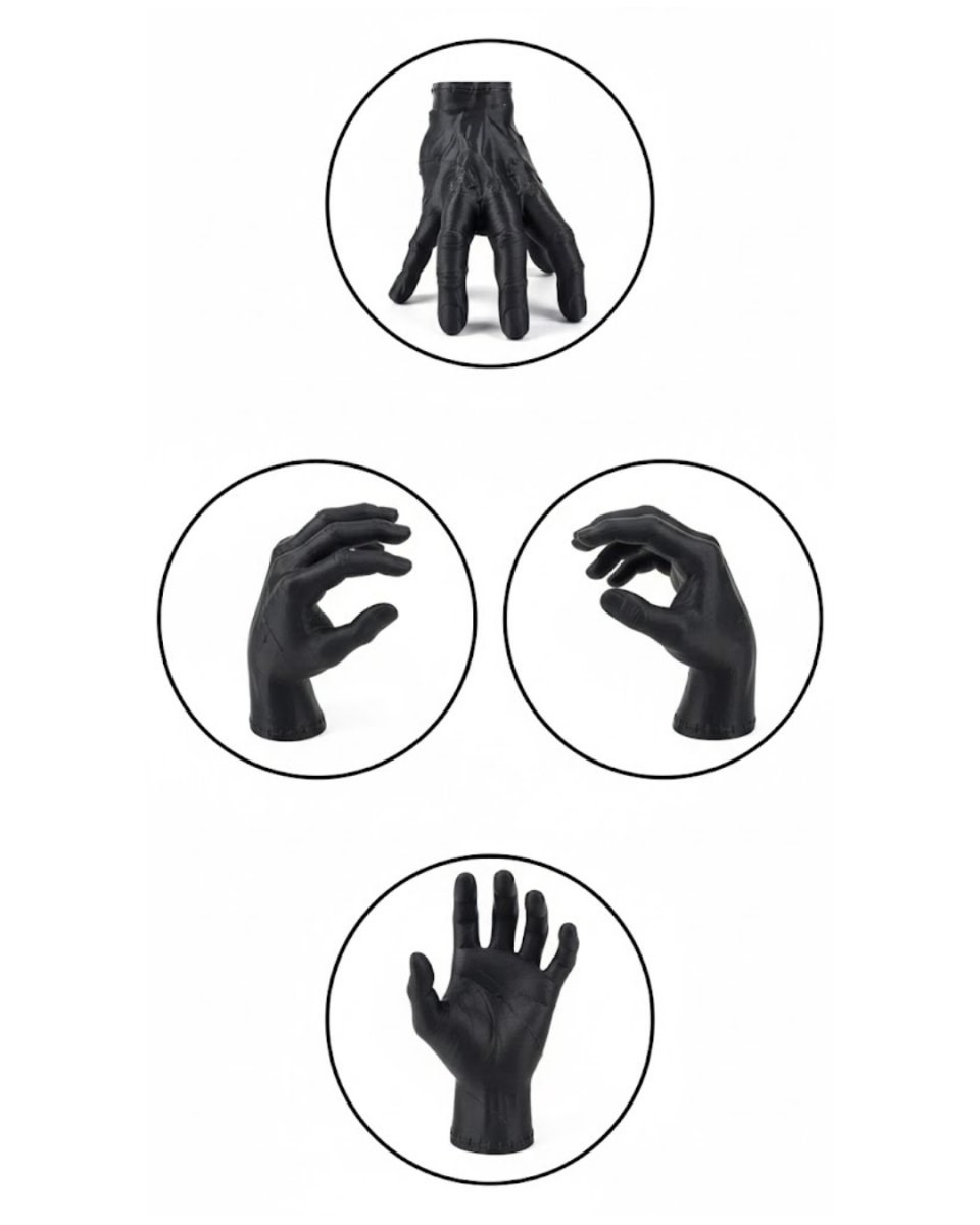 3D Modern Siyah El Biblo 17x16 cm Ev ve Ofis Dekorasyonu