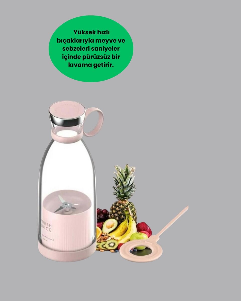 4 Bıçaklı Gıda Sınıfı Paslanmaz Çelik Taşınabilir Blender