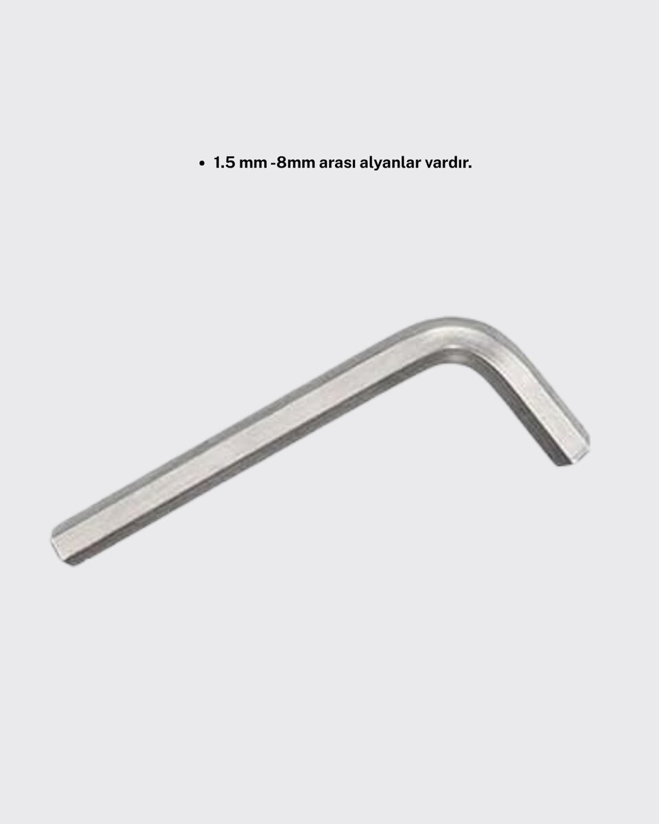 9 Parça Kısa Tip Alyan Seti Isıl İşlemli Profesyonel Kullanım