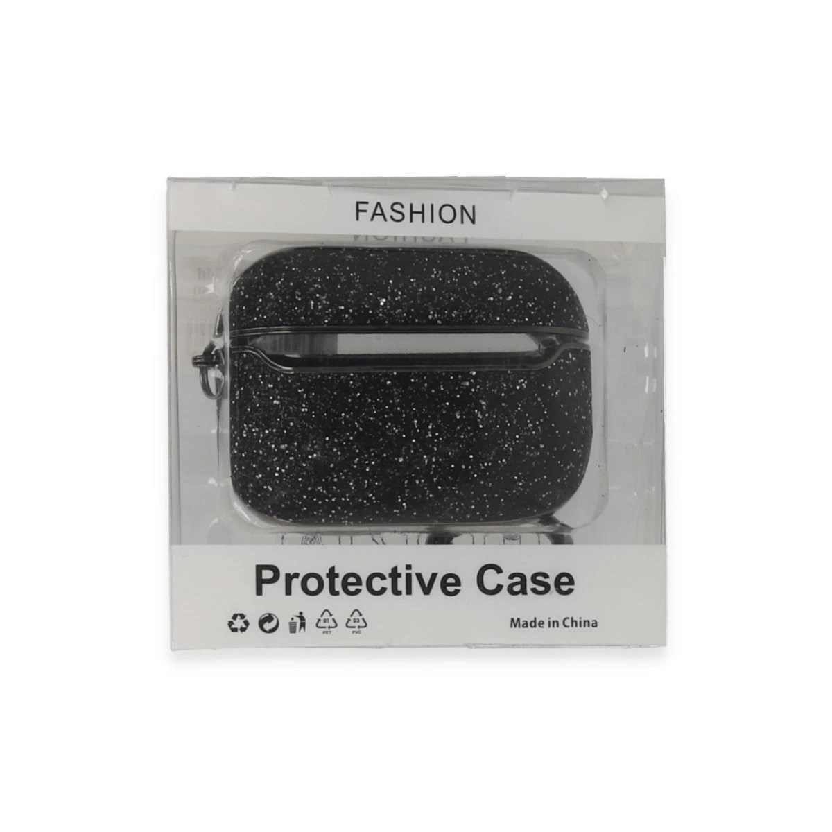 Airpods Pro (1.nesil) Spell Simli Kılıf - Siyah