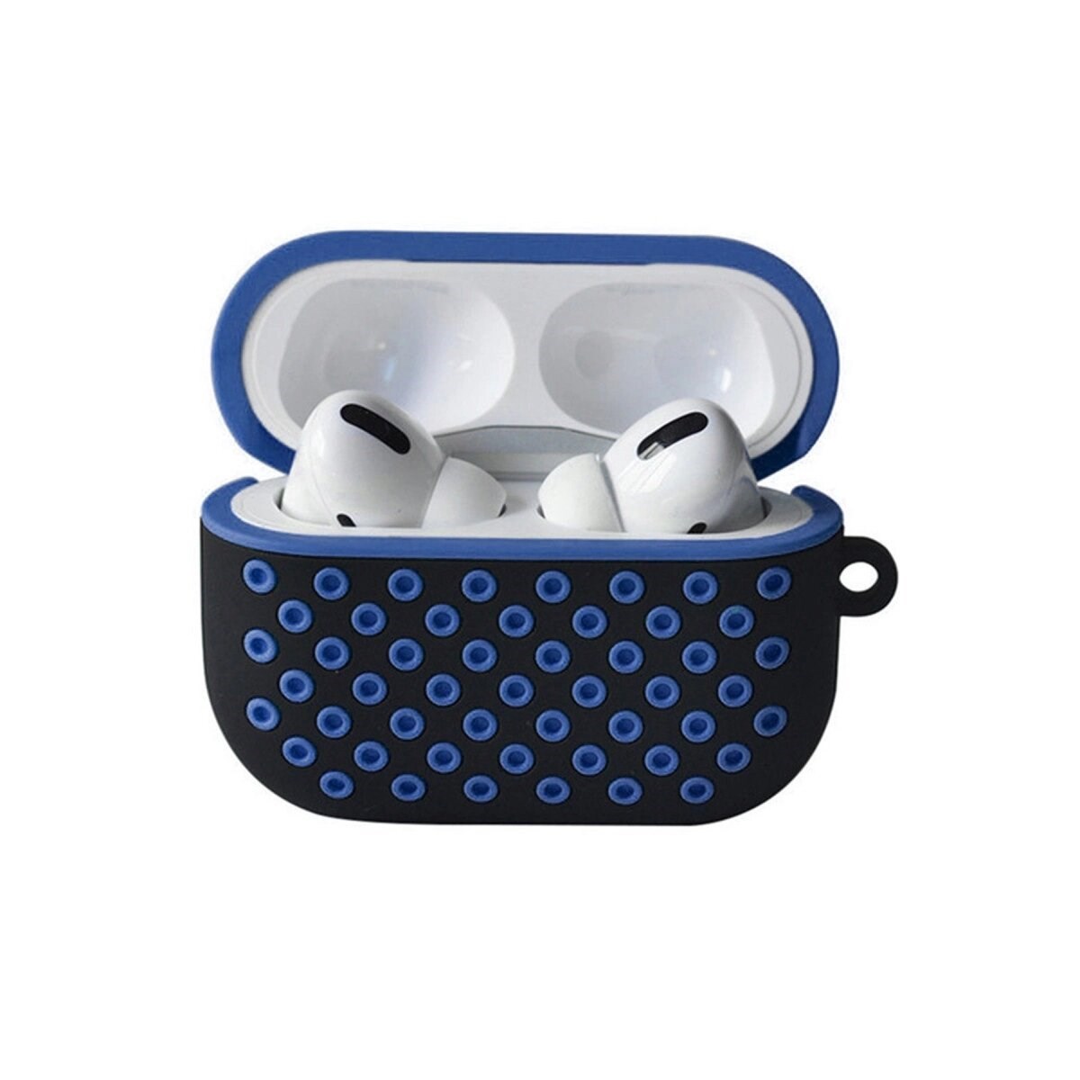 Airpods Pro 2 (2.nesil) Spor Delikli Kılıf - Siyah-mavi