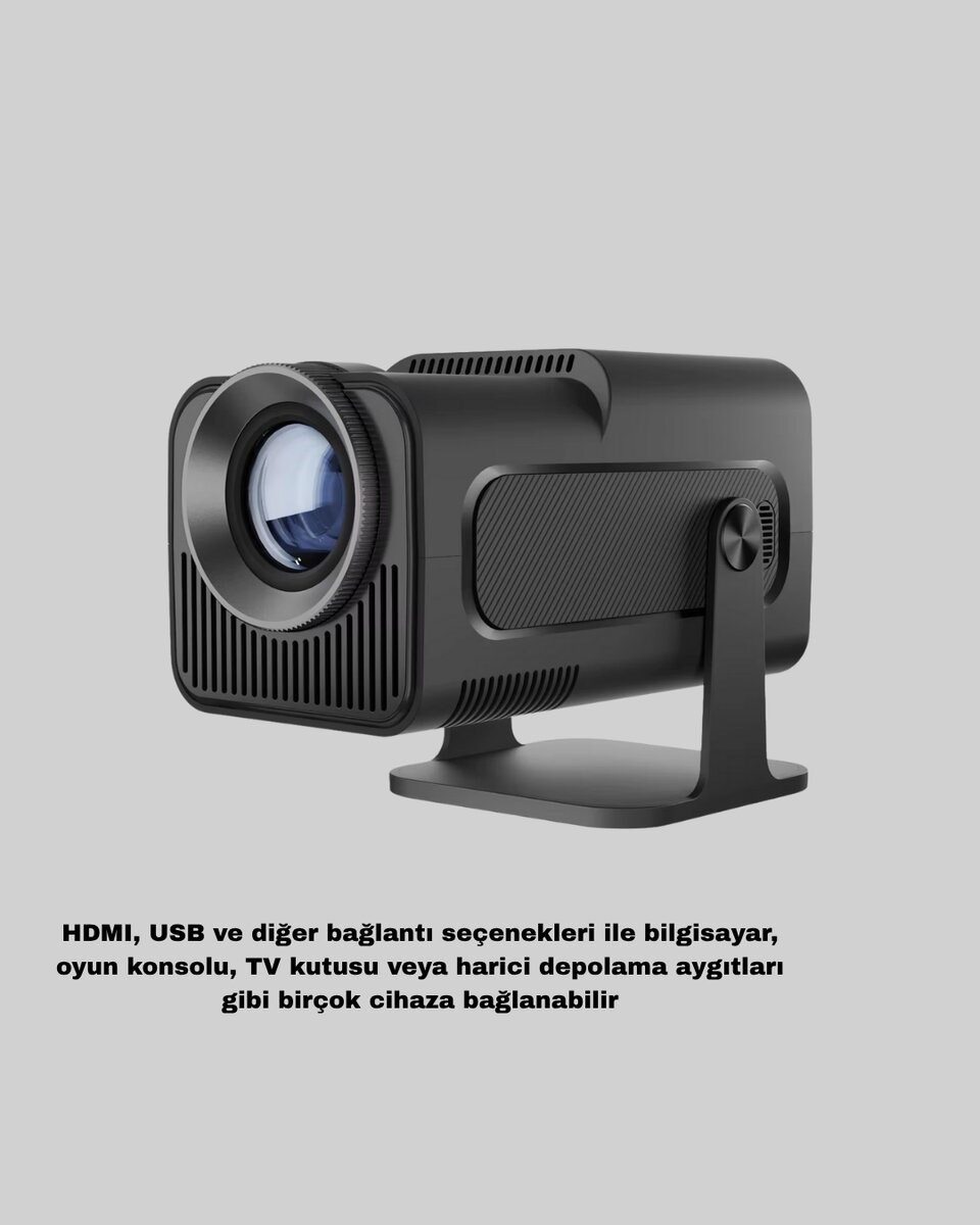 Akıllı Projeksiyon Cihazı HDMI USB Bağlantılı Taşınabilir Enerji Tasarruflu