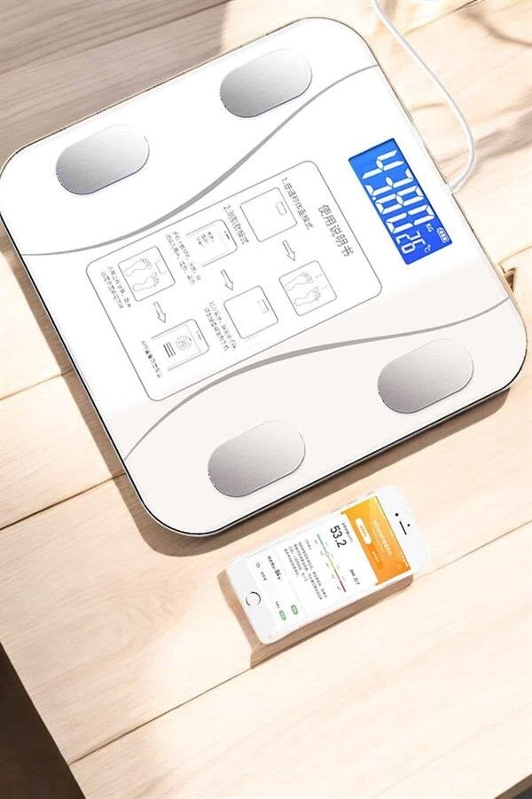 Akıllı Tartı Bluetooth Bağlantılı Yağ Ölçebilen Tartı Yeni Nesil