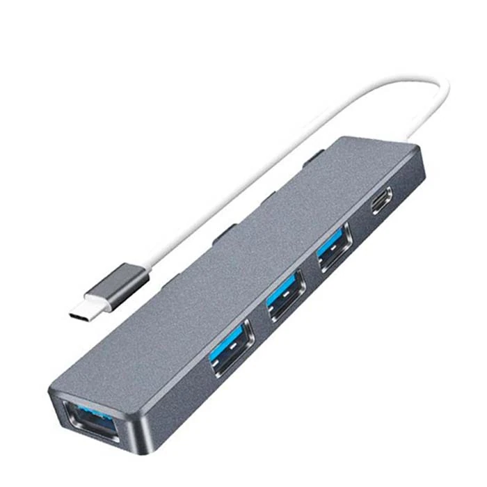 ALLY  ADS-301C 5 in 1 Type C Dönüştürücü 4 Usb Portlu Adaptör Hub Çoklayıcı-(1903)