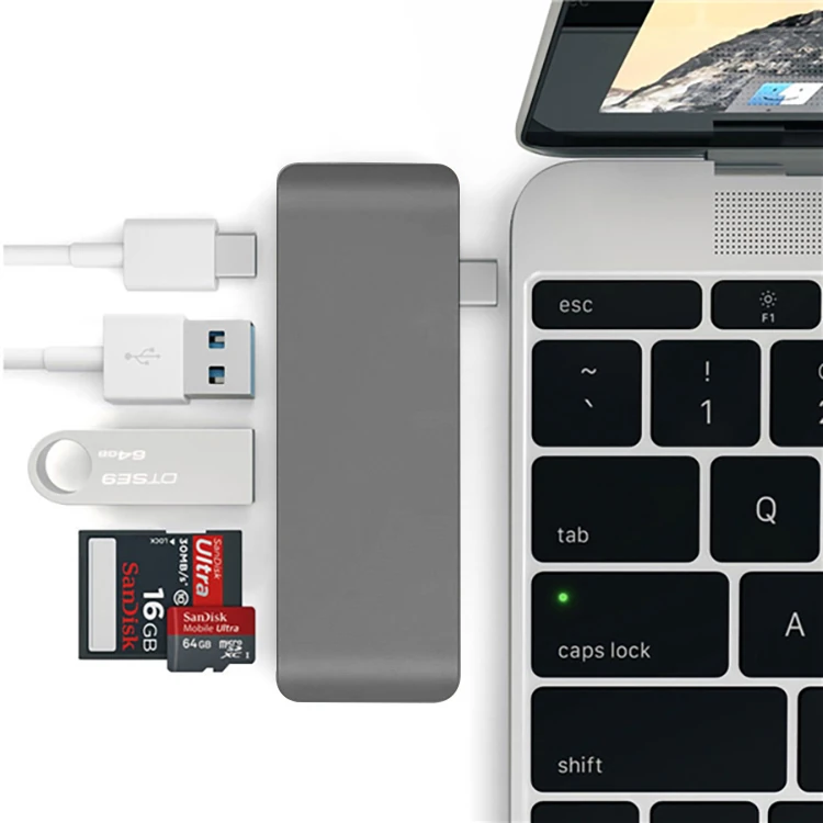 Ally 5 İn1 Usb-C Hub 3.0 Type-C Şarj Kart Reader Type-C Bütün Cihazlar İçin-(1903)