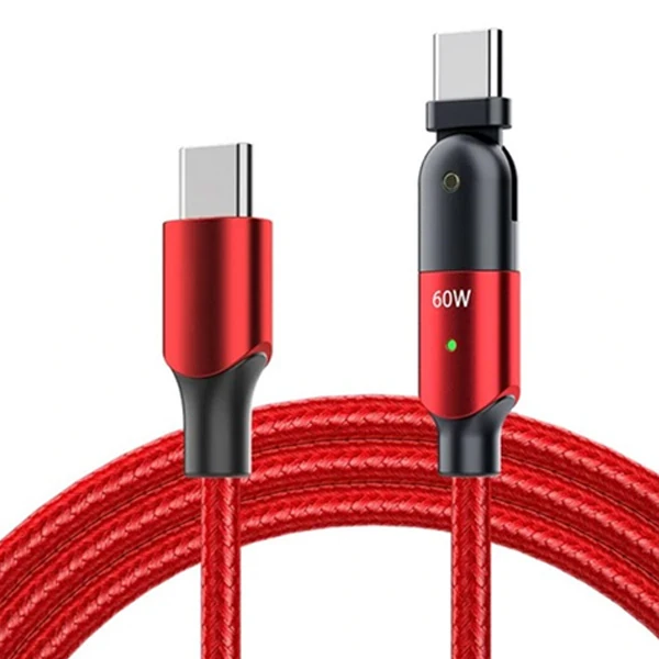 ALLY 60W UsB Type-C Pd  Hızlı Şarj Kablosu 2metre Döner Başlıklı Kablo-(1903)