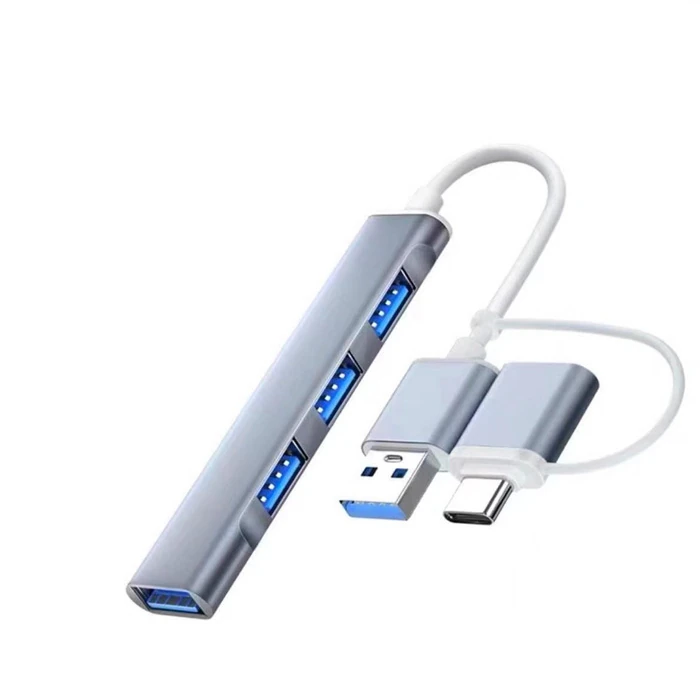 ALLY A-806 4in1 Type-C + USB Girişli USB 3.0 Çoğaltıcı Hub Adaptör Çevirici-(1903)
