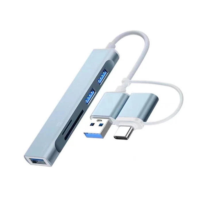 ALLY A-807 5in1 Type-C + USB Girişli USB 3.0 Çoğaltıcı Hub Adaptör-(1903)