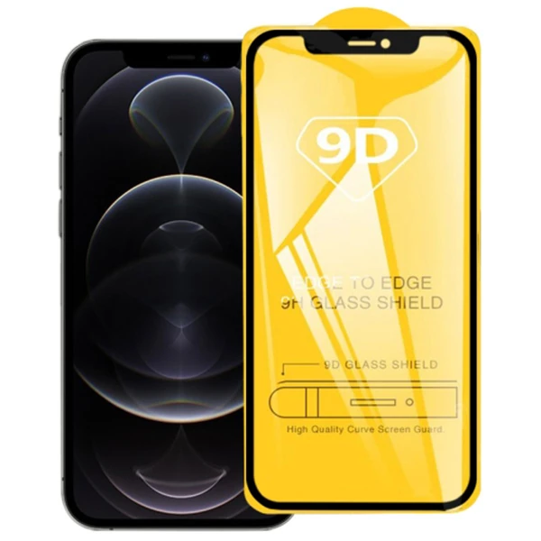ALLY İPhone 12/12 Pro 6.1 9D Full Glue Tempered Cam Ekran Koruyucu-(1903)