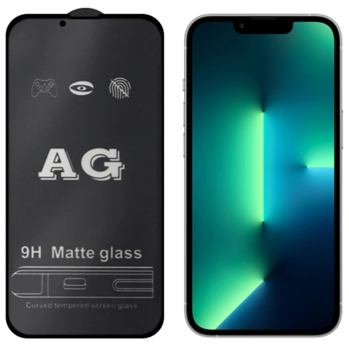ALLY iPhone 13 -13 Pro 6.1inç Full Glue Matte Tempered Cam  Ekran Koruyucu-(1903)