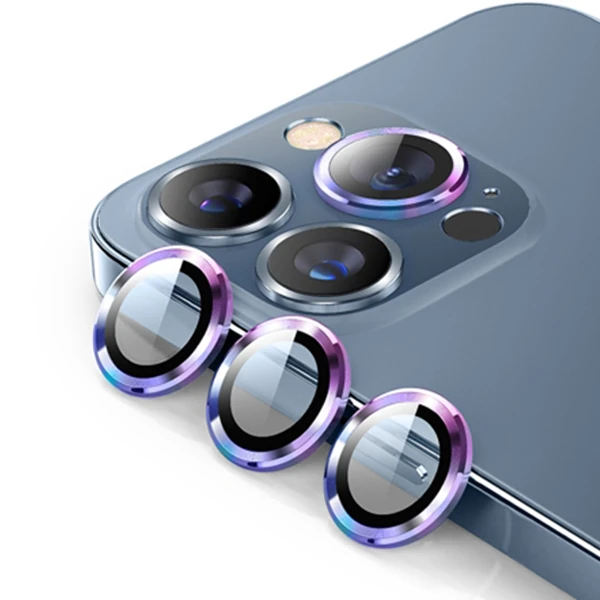 ALLY İPhone 13 Pro -13 Pro Max 3D Metal Çerçeveli Kamera Lens Koruyucu-(1903)