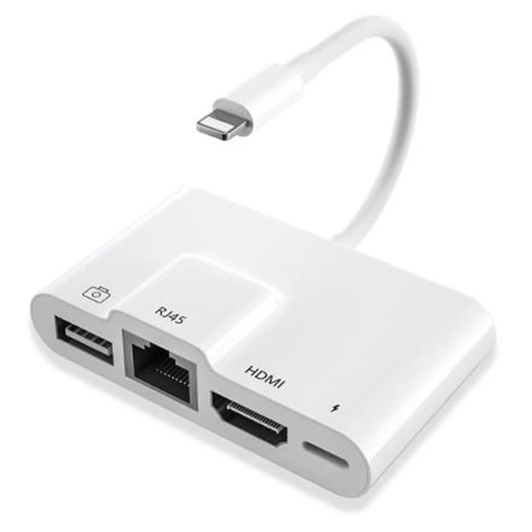ALLY İPhone 3İN1 Lightning HDMI RJ45 OTG Digital AV Adaptör Hub-(1903)