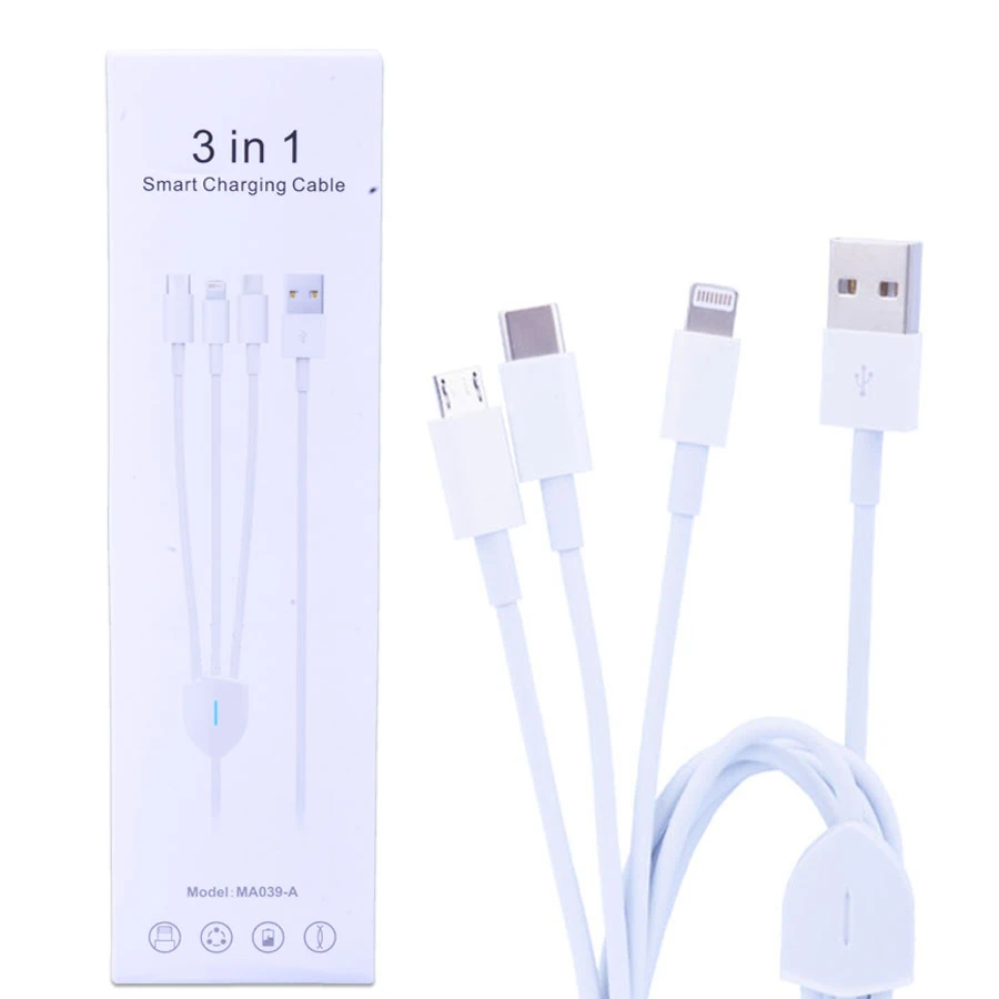 Ally Ma039-A Usb-Type-C Micro Usb & Lightning 3in1 Usb Kablo-(1903)