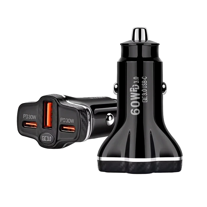 ALLY PD62 2xType-C + USB 78W Araç Çakmaklık Hızlı Şarj Aleti Araç Şarjı-(1903)