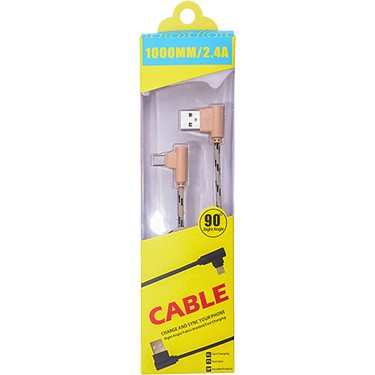 Ally Usb Type-C Eğik Başlı Halat Usb Kablo 2 Metre-(1903)
