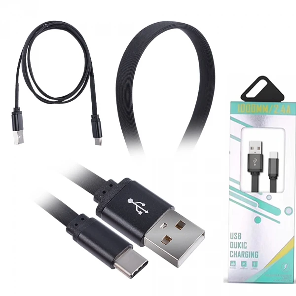 Ally Usb Type-C Yumuşak Dokulu 2.4a Hızlı Şarj Usb Kablo 1 Metre-(1903)