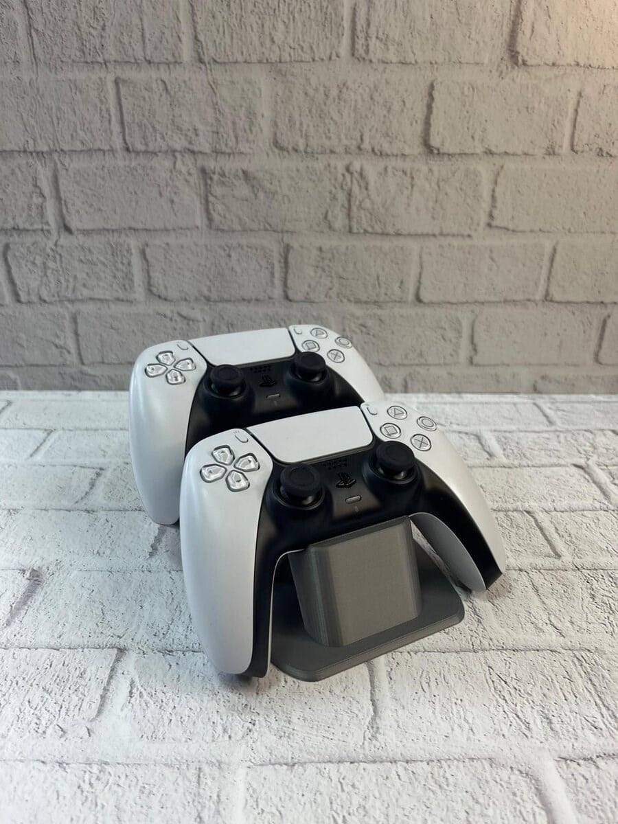 Antrasit İkili Gamepad Tutucu 7x18 cm Masa ve Raf Düzeni